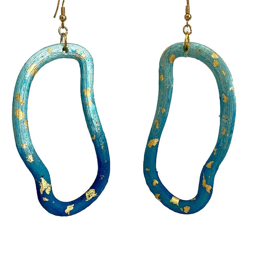 Boucles Oyster3D Blue Degraded Gold